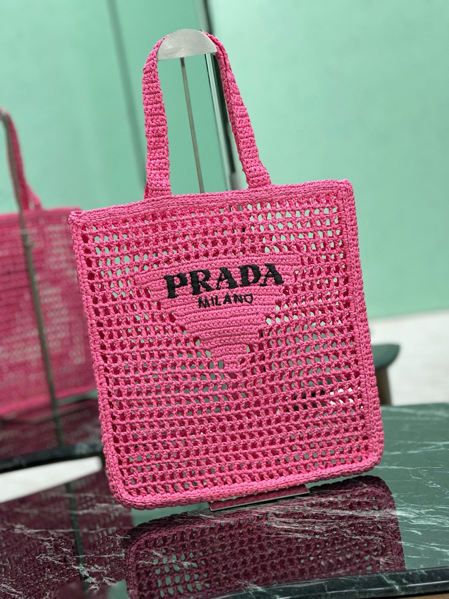 Prada Raffia Tote Bag