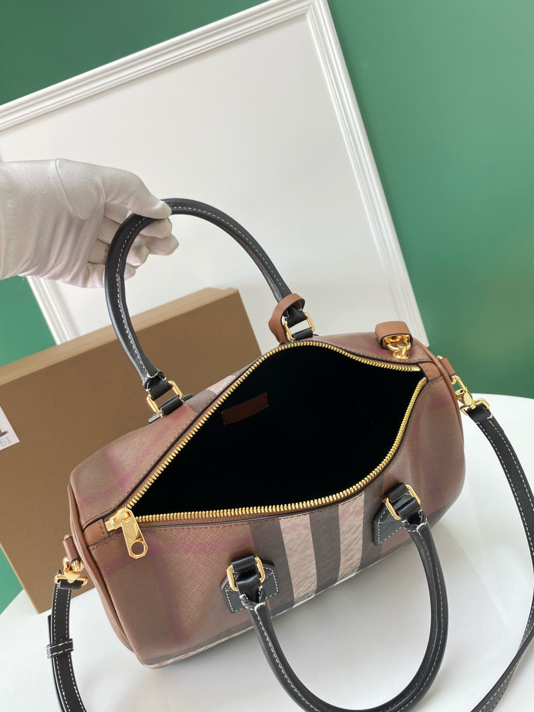 Burberry Medium Check Bowling Bag