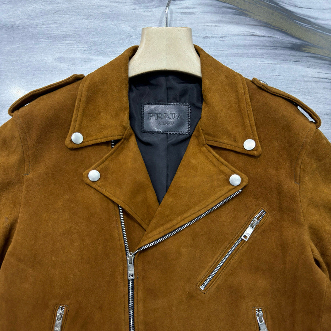 Prada Suede Leather Biker Jacket