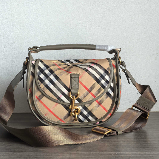 Burberry Small B-Clip Check Messenger Bag