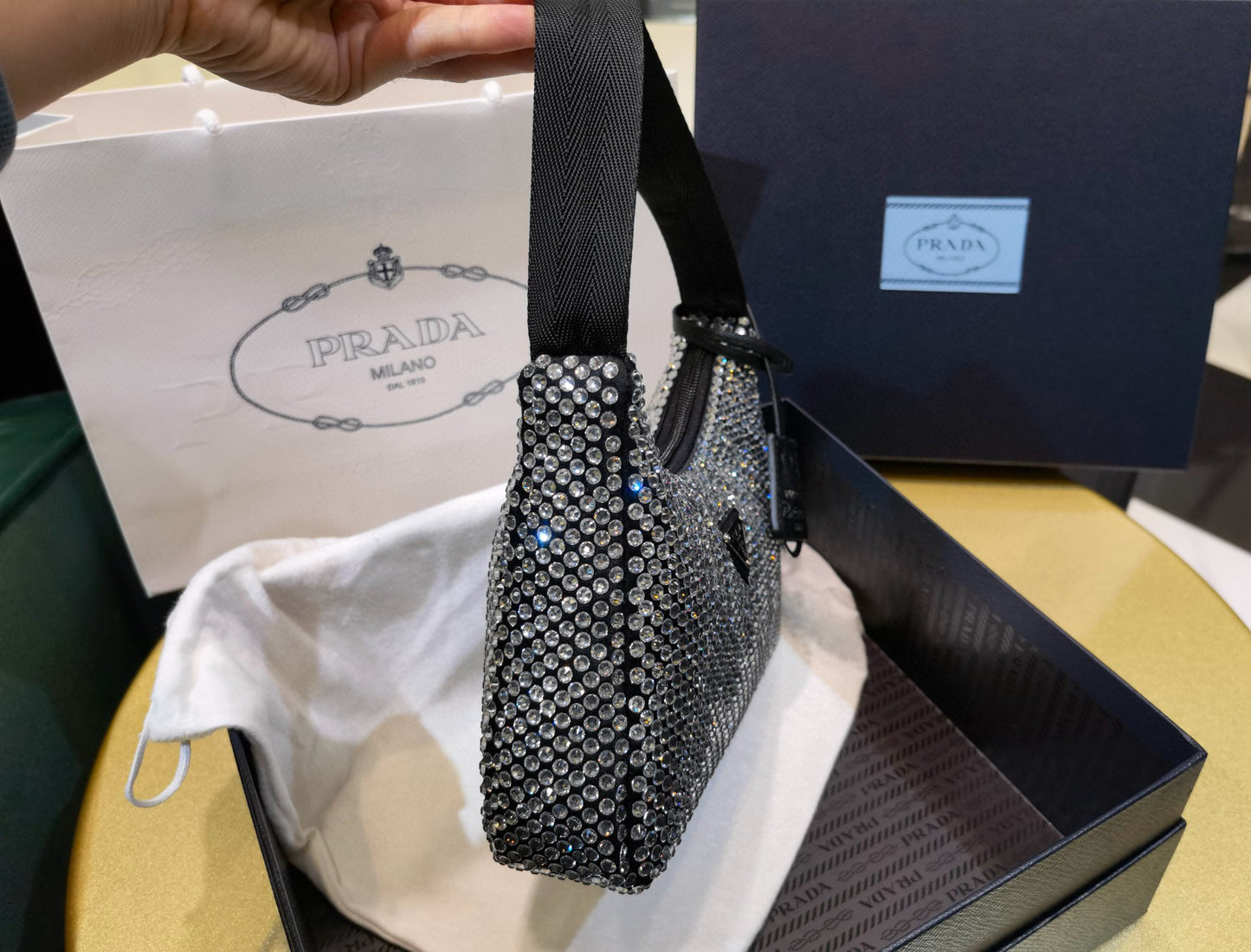 PD Satin Crystal Bag
