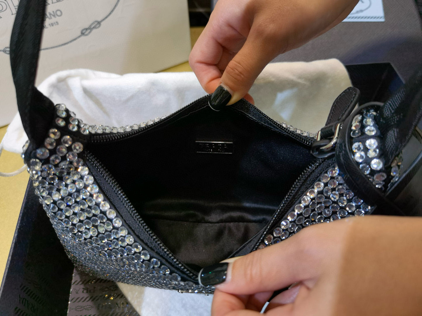 PD Satin Crystal Bag
