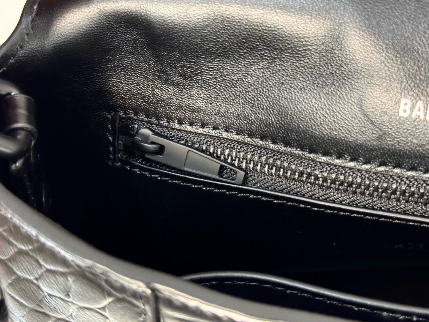 BLCG Downtown Chain-Handle Crocodile Embossed Shoulder Bag