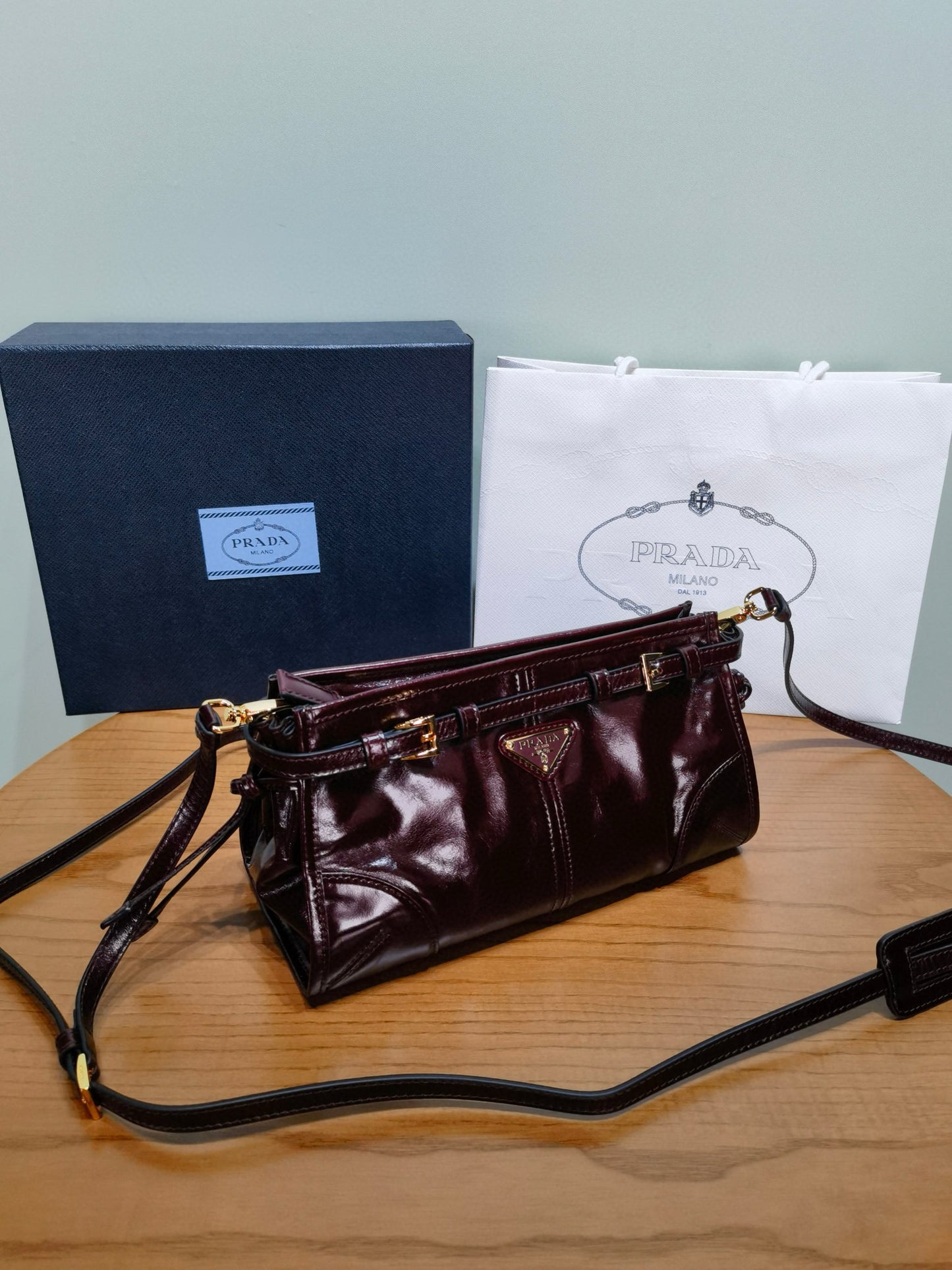 Prada Soft Lux Cross Body Bag 26x14x12cm