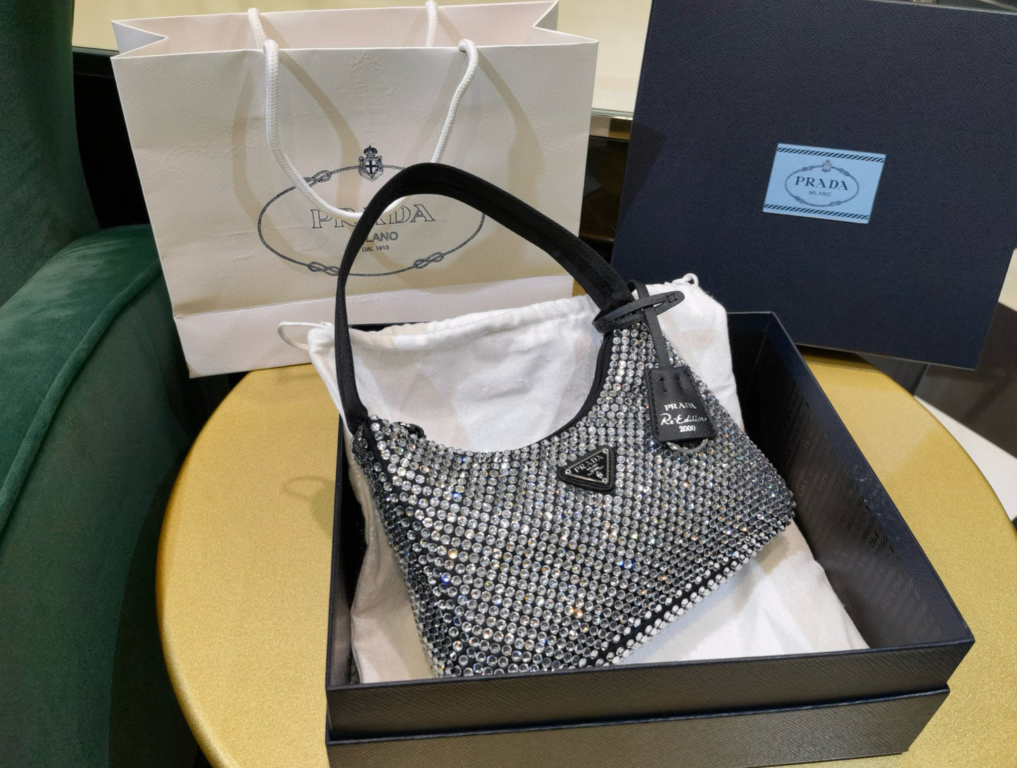 PD Satin Crystal Bag