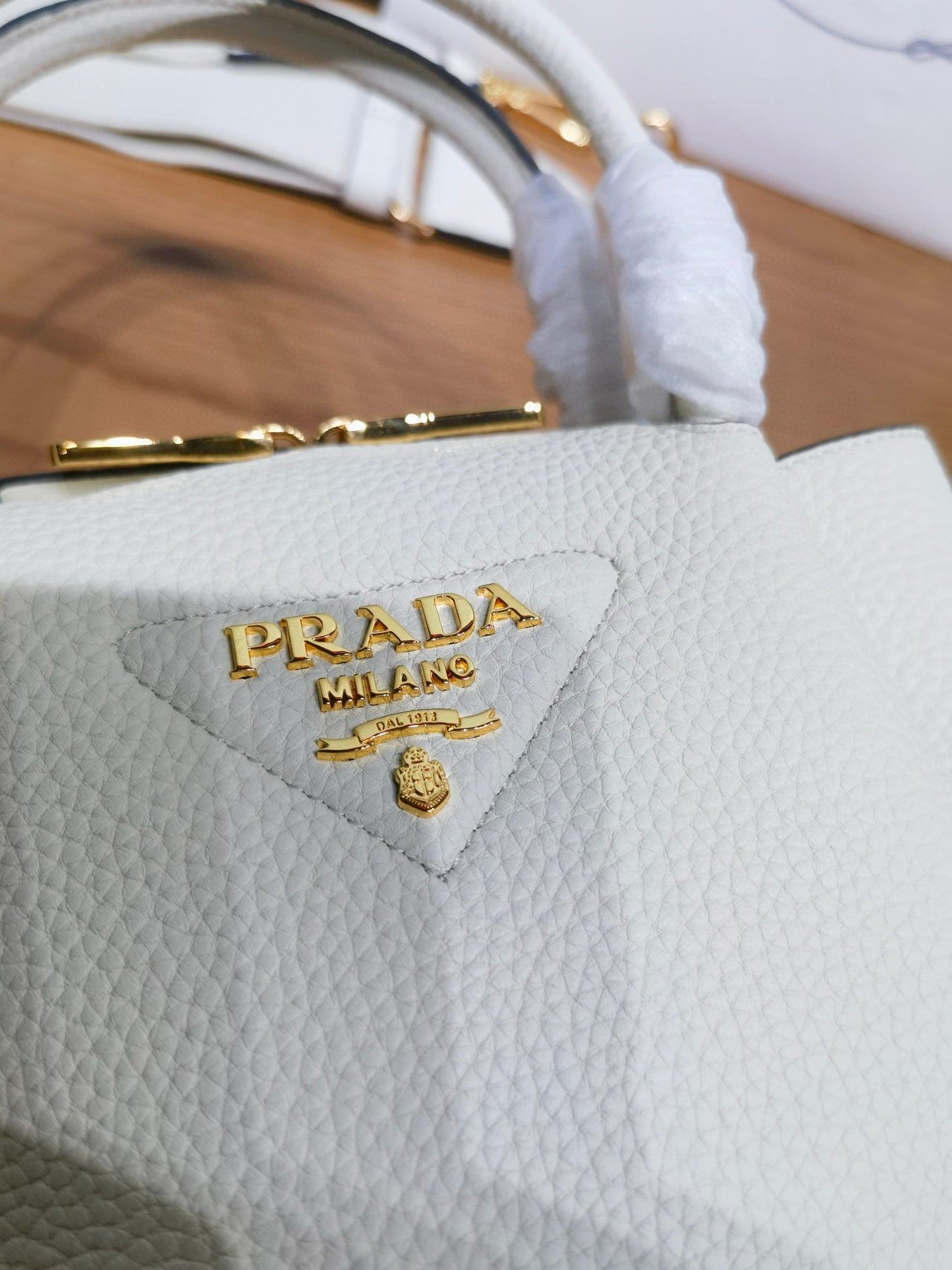 PD Small Leather Tote Bag 19.5x18x9cm