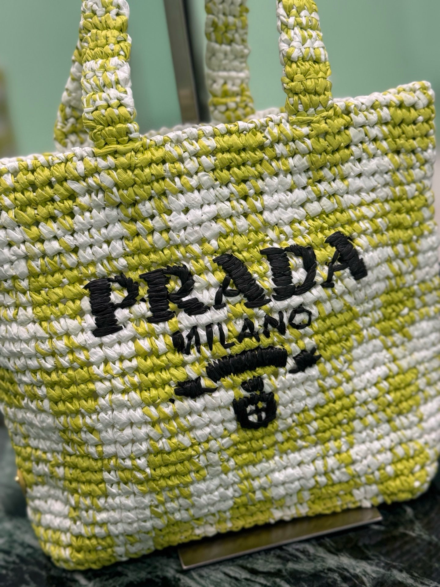Prada Raffia Tote Bag