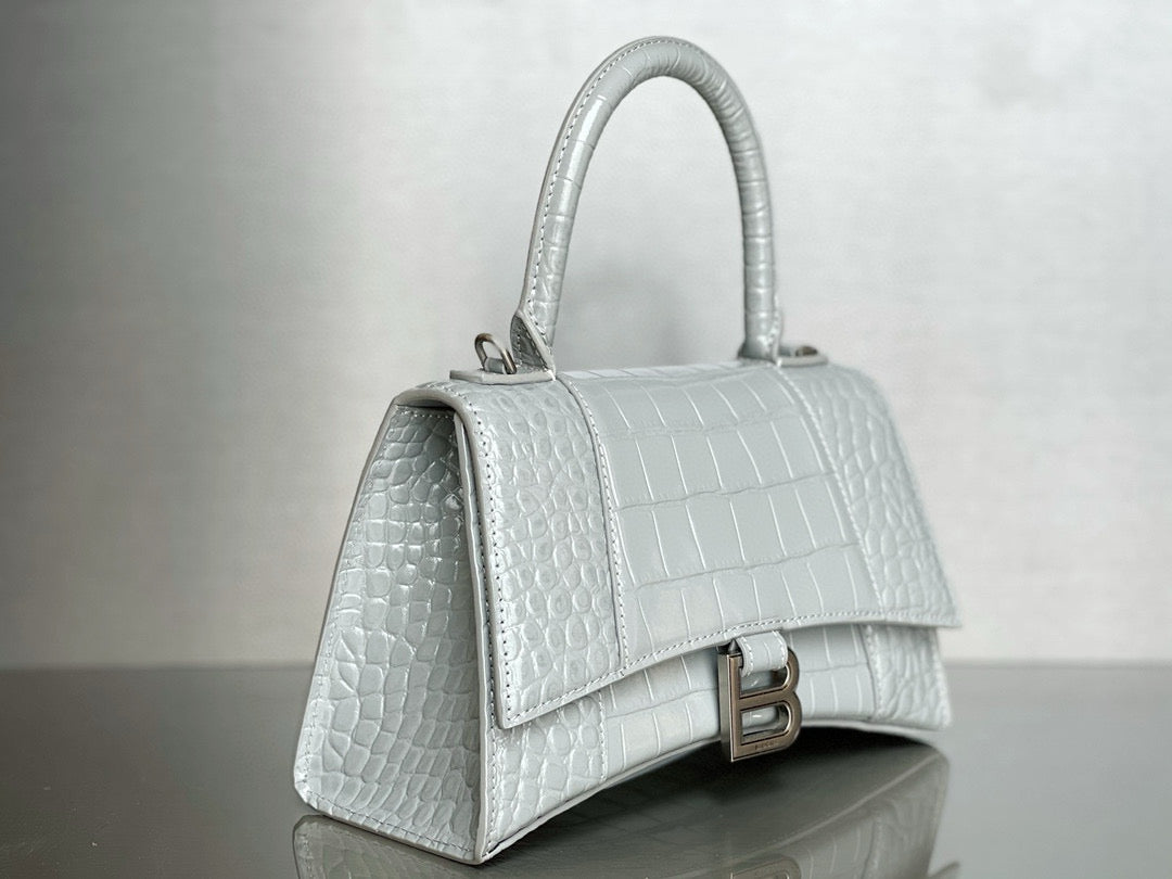 BLCG Hourglass Crocodile Top-handle Handbag (23x10x24cm)