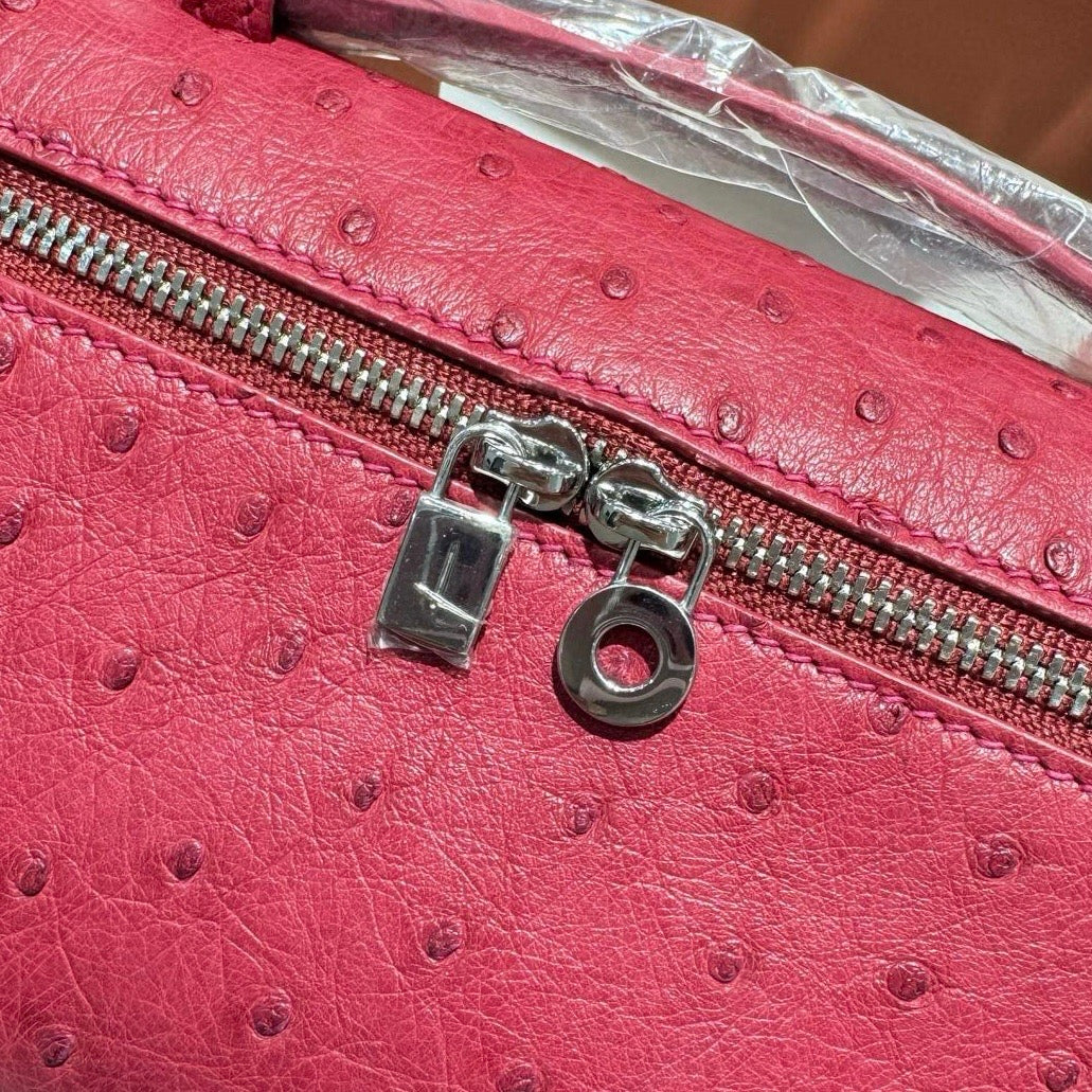LP Extra Pocket L19 Ostrich Leather Bag