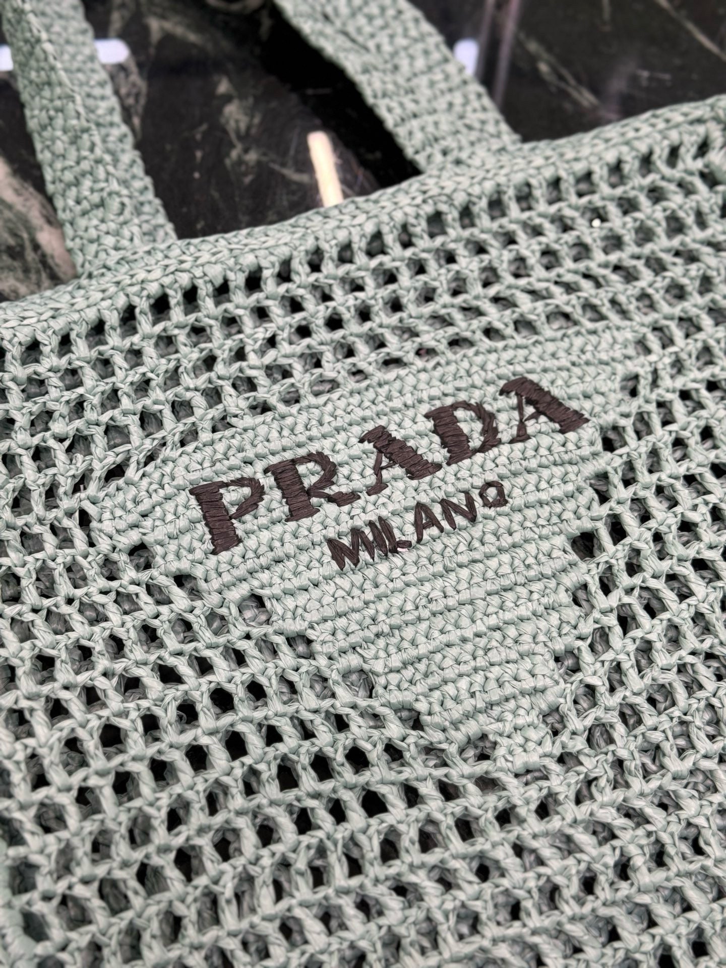 Prada Raffia Tote Bag