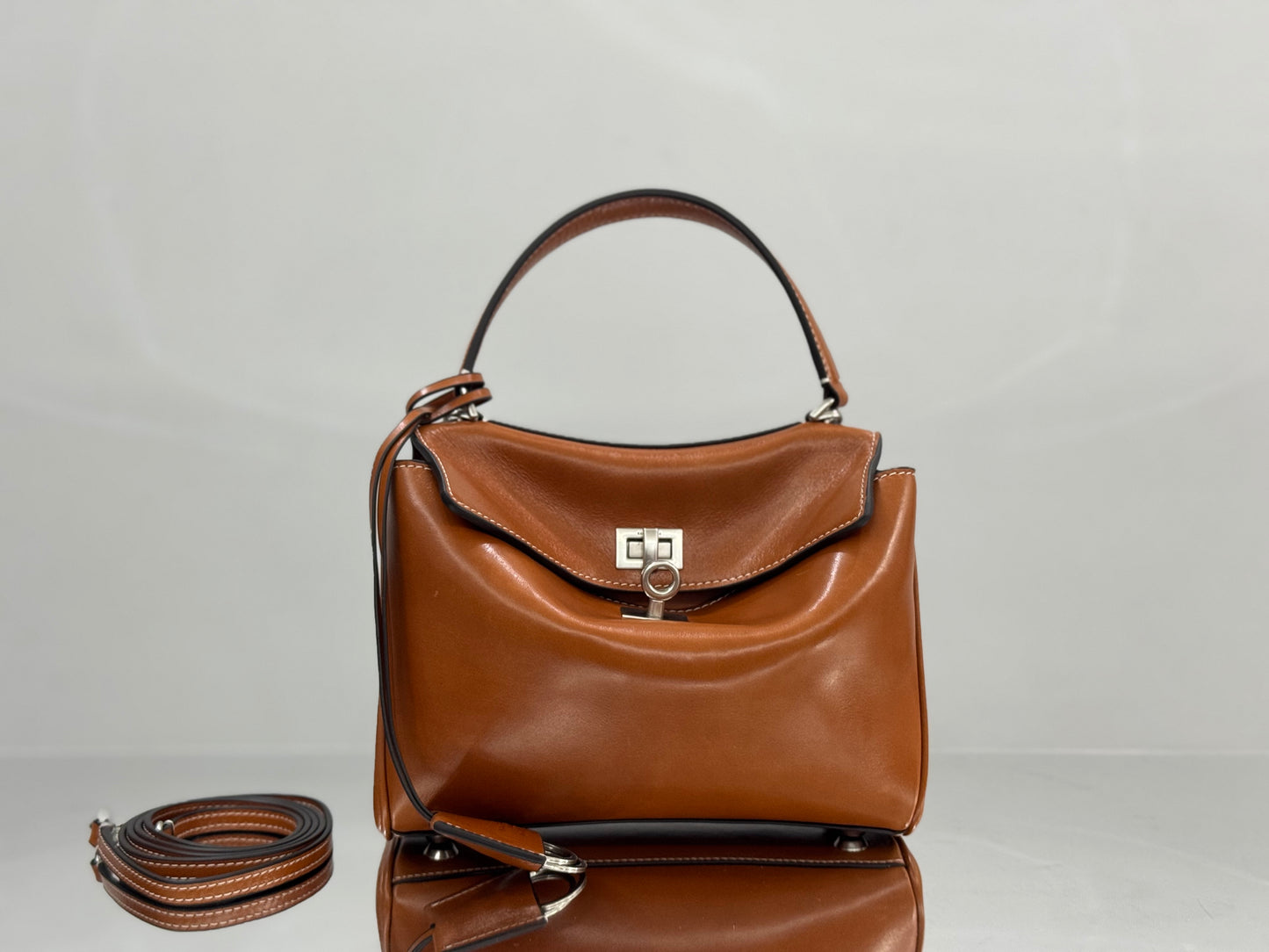 BLCG Rodeo Mini Leather Tote Handbag 22x19x8cm