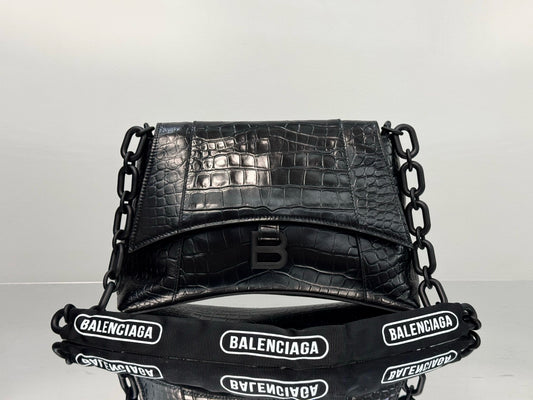 BLCG Downtown Chain-Handle Crocodile Embossed Shoulder Bag