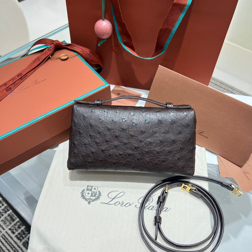 LP Extra Pocket L19 Ostrich Leather Bag