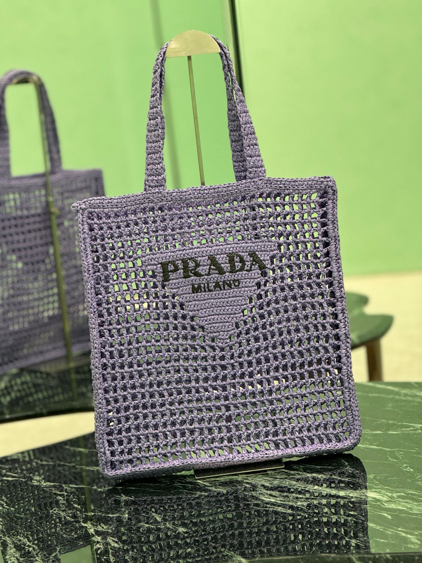 Prada Raffia Tote Bag