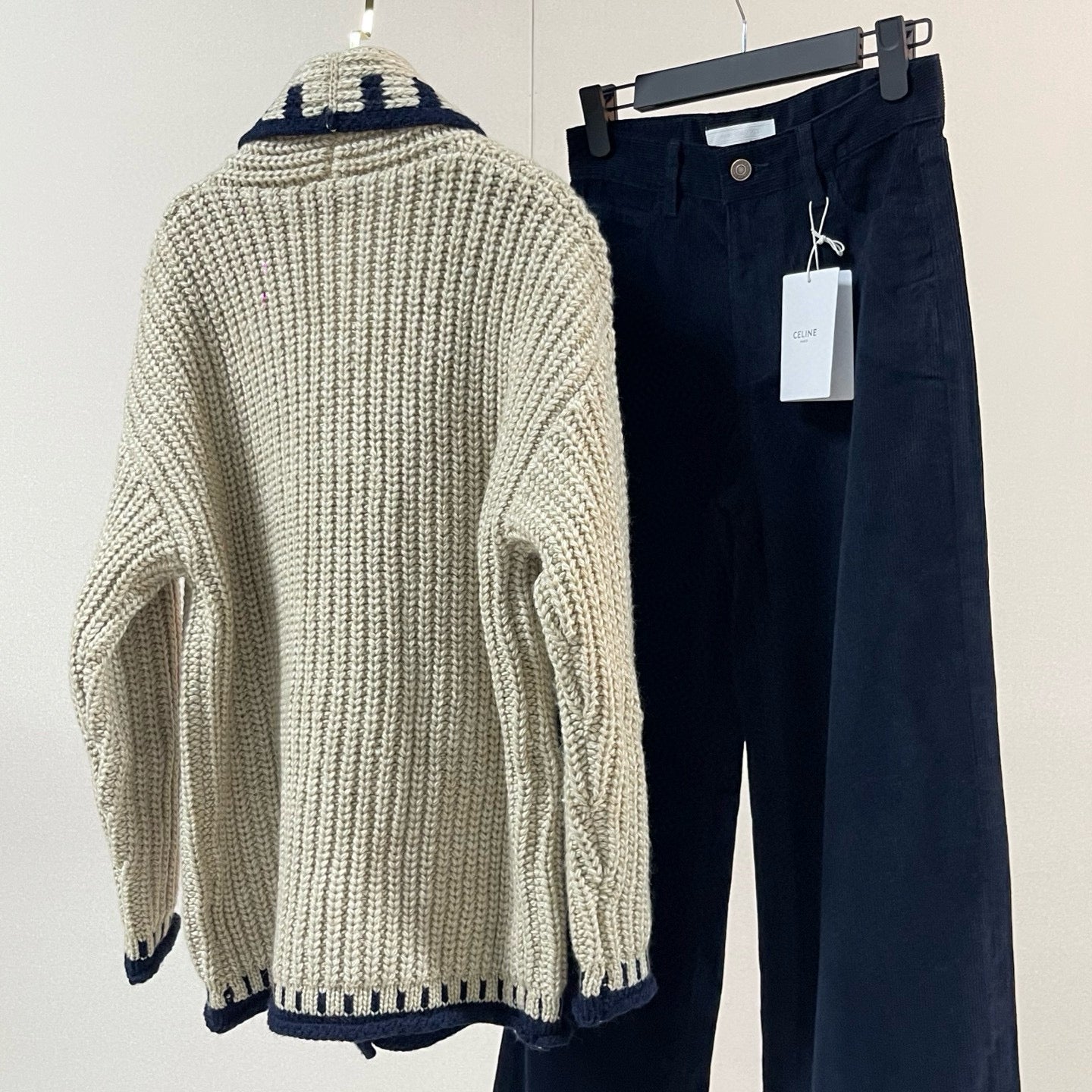 Chanel Knit Cardigan with Denim Pants Set