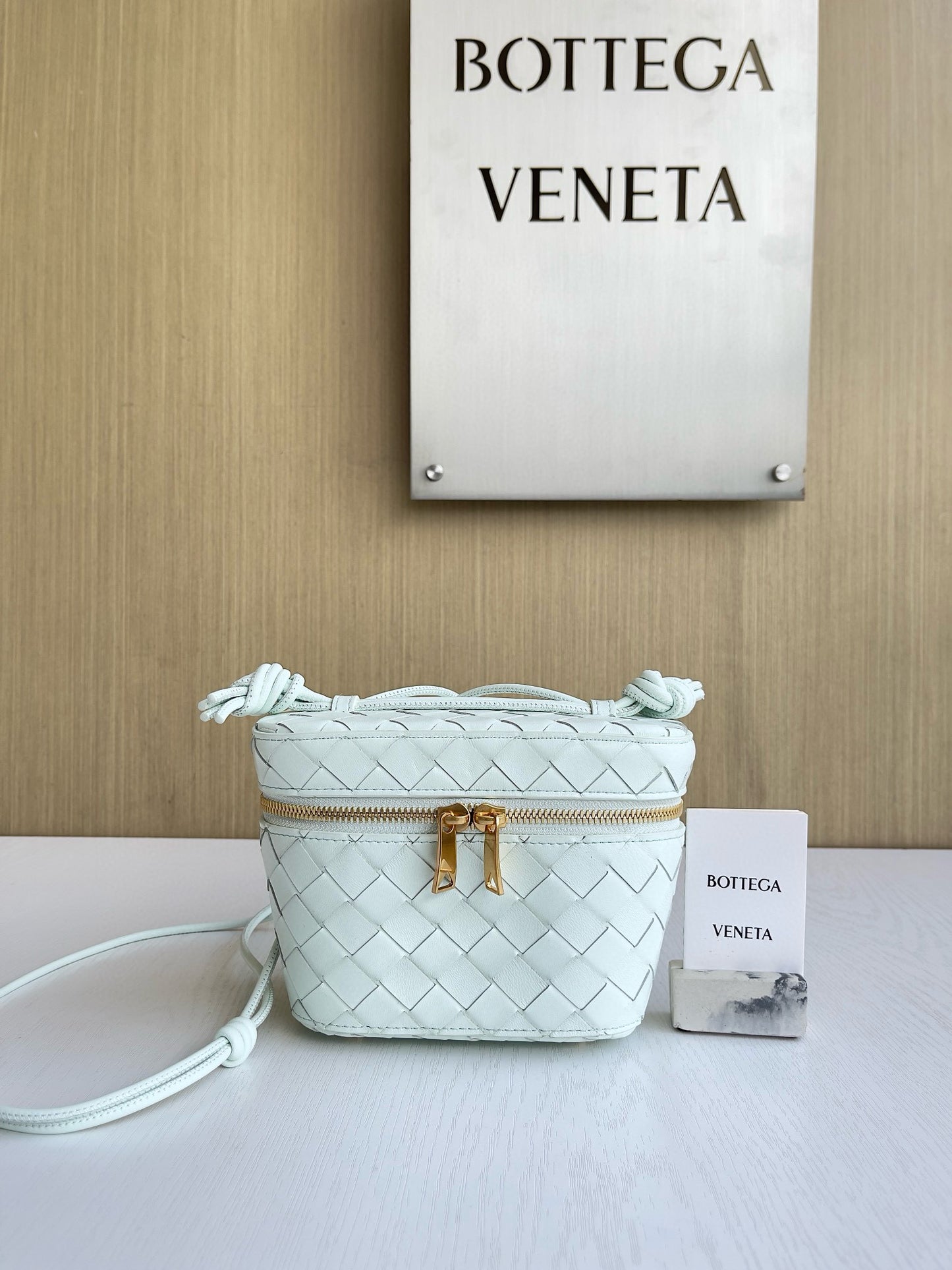 BV Mini Intrecciato Vanity Case Bag