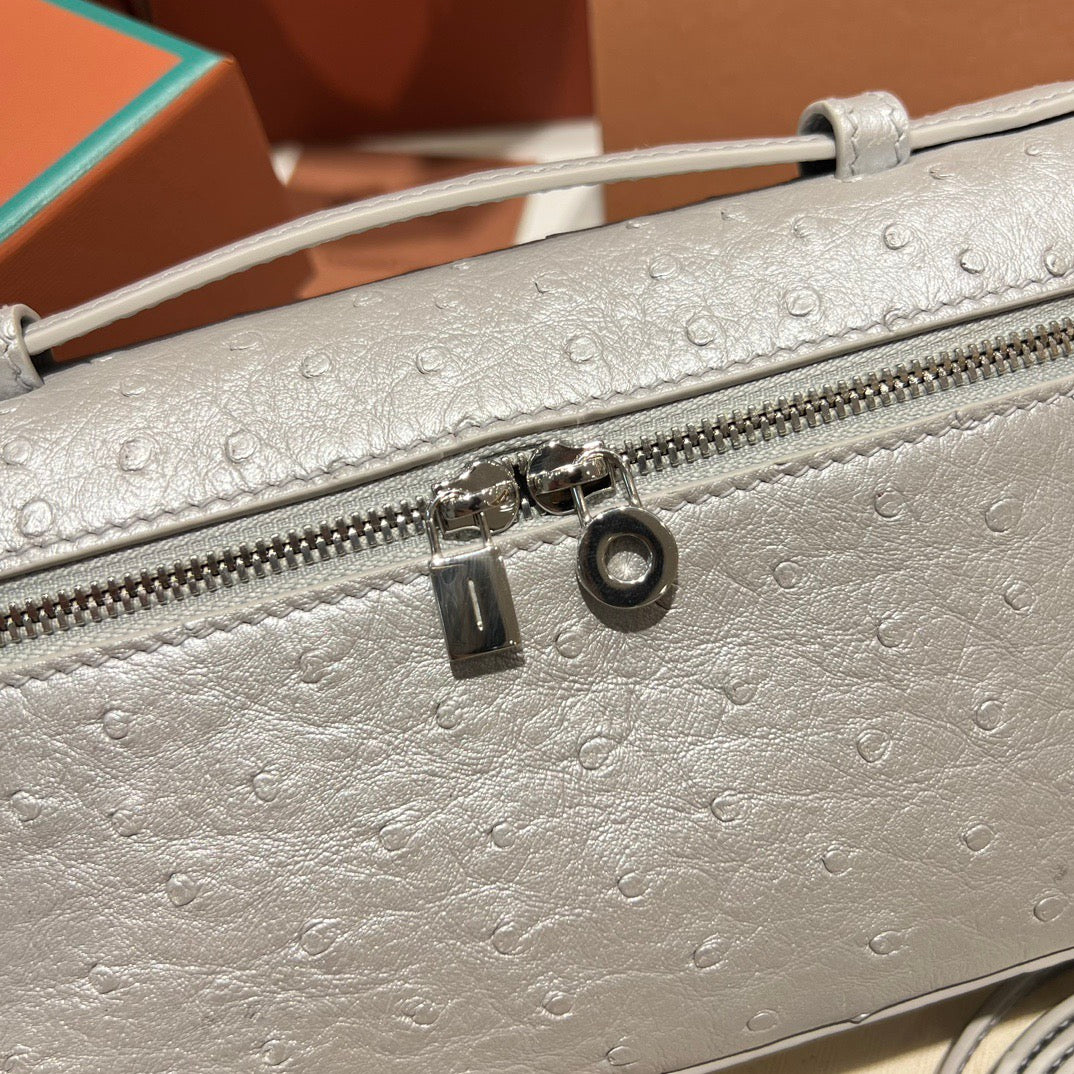 LP Extra Pocket L19 Ostrich Leather Bag