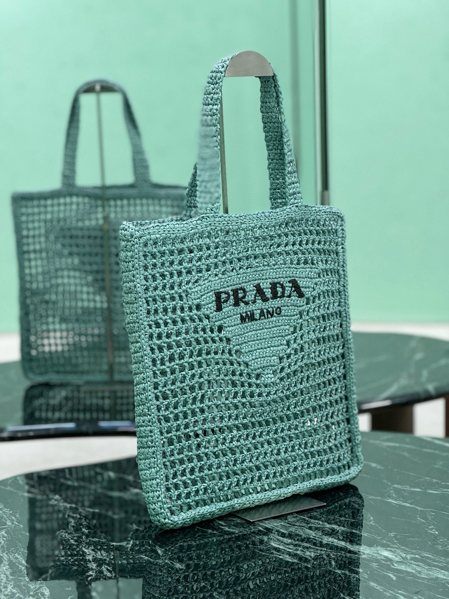 Prada Raffia Tote Bag