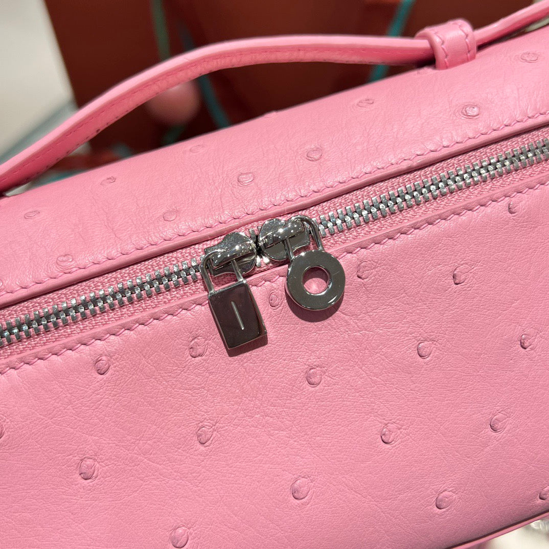 LP Extra Pocket L19 Ostrich Leather Bag