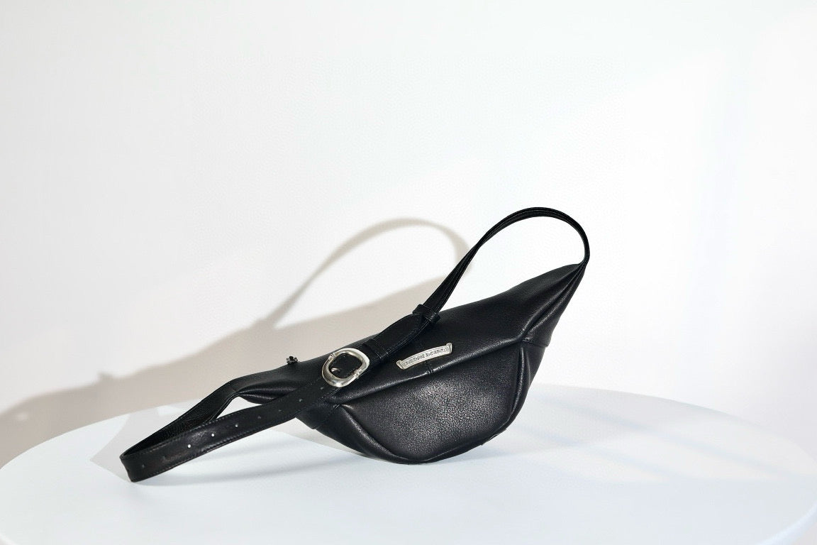 CH Black Leather Snat Pack Waist Bag