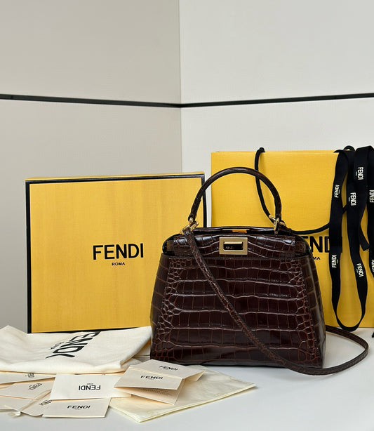Fendi Peekaboo ISeeU Petite Precious Skin Bag