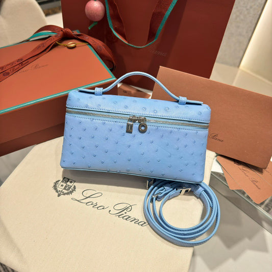 LP Extra Pocket L19 Ostrich Leather Bag