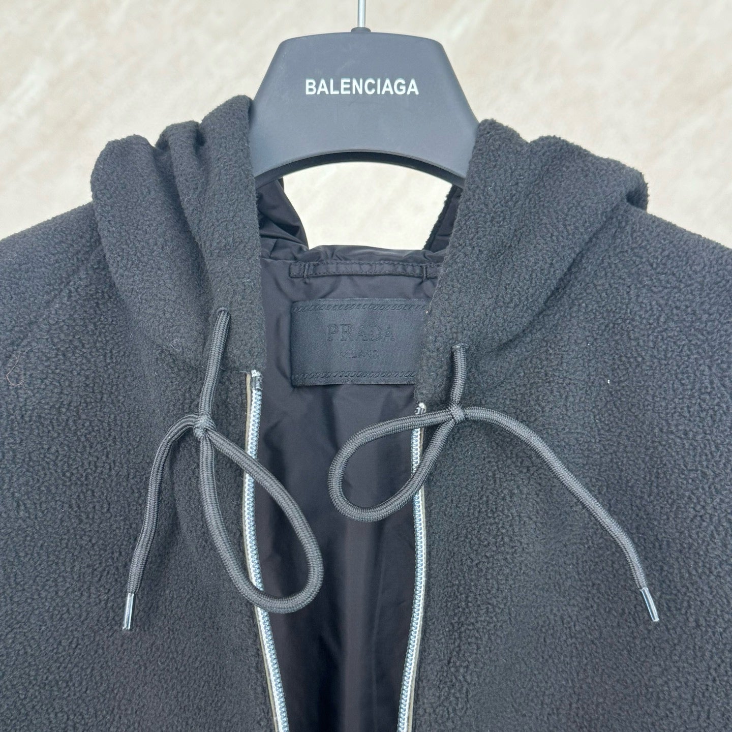 Prada Hooded Zip Softshell Jacket