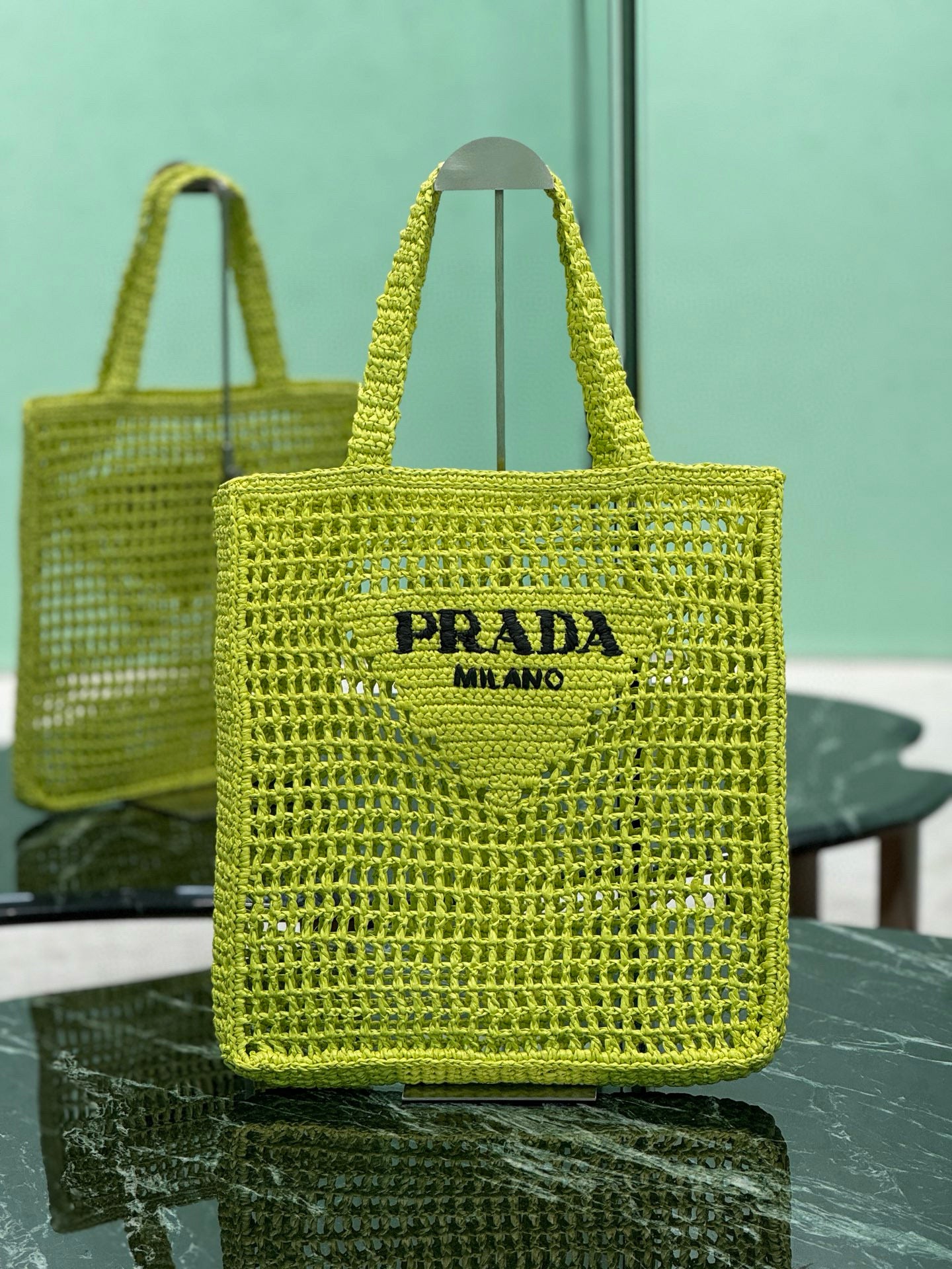 Prada Raffia Tote Bag