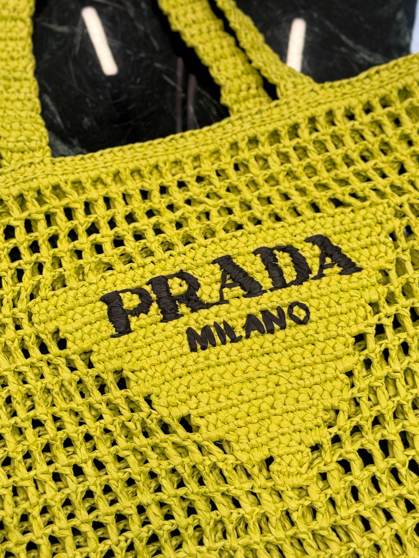Prada Raffia Tote Bag