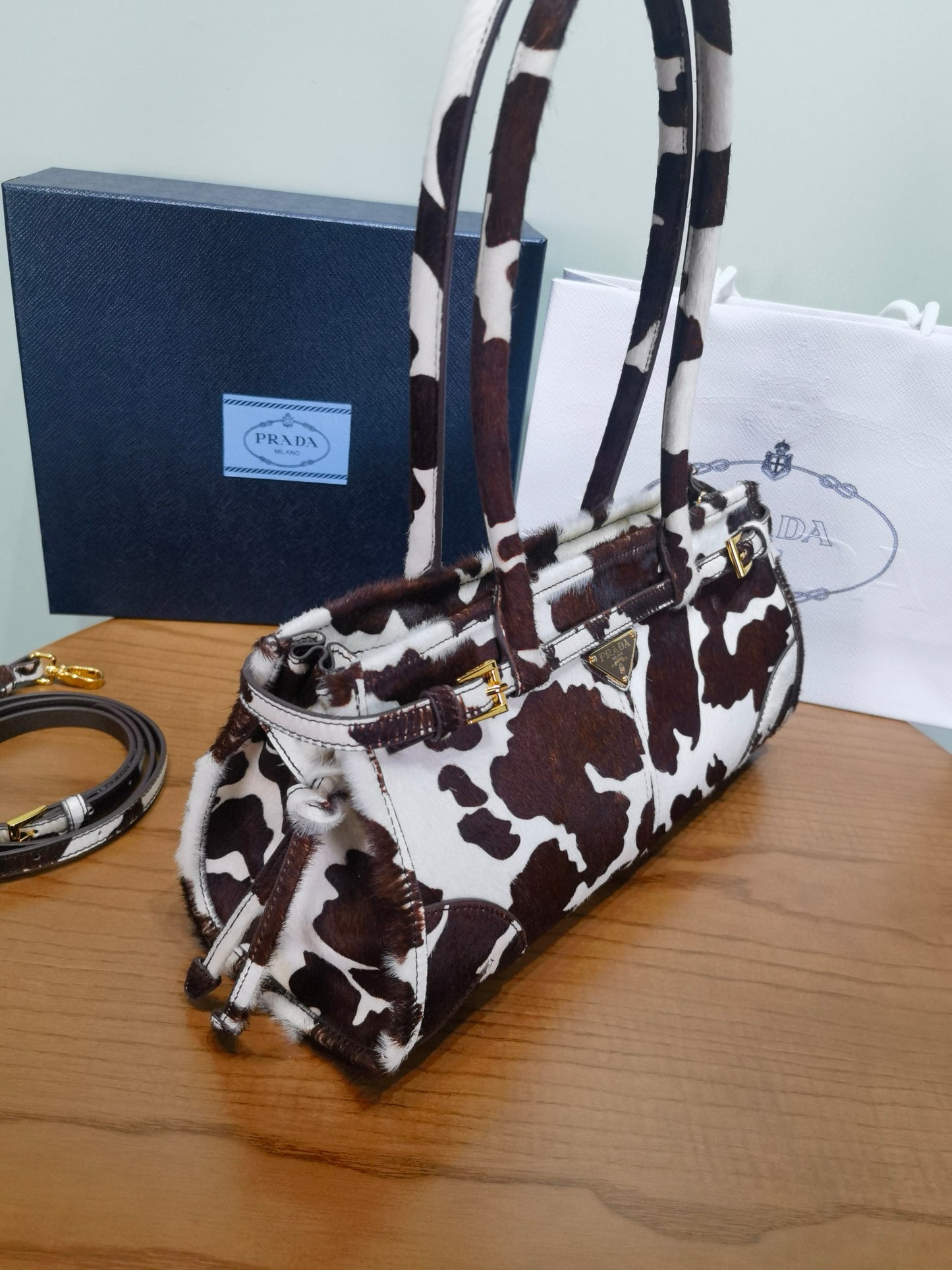 Prada Bonnie Handbag 32x15.5x12cm