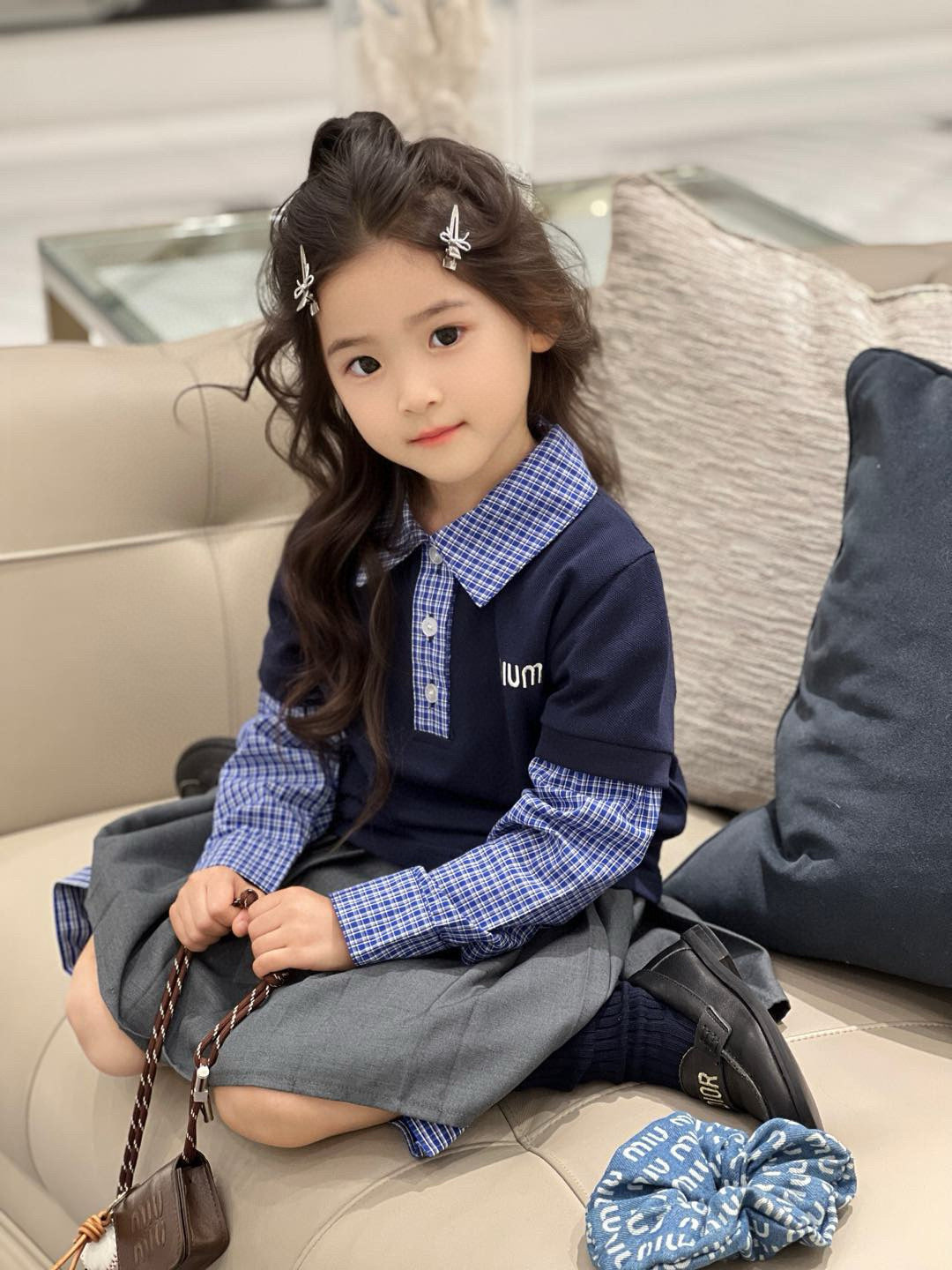 MiuMiu Long Sleeve Polo/Skirt Set