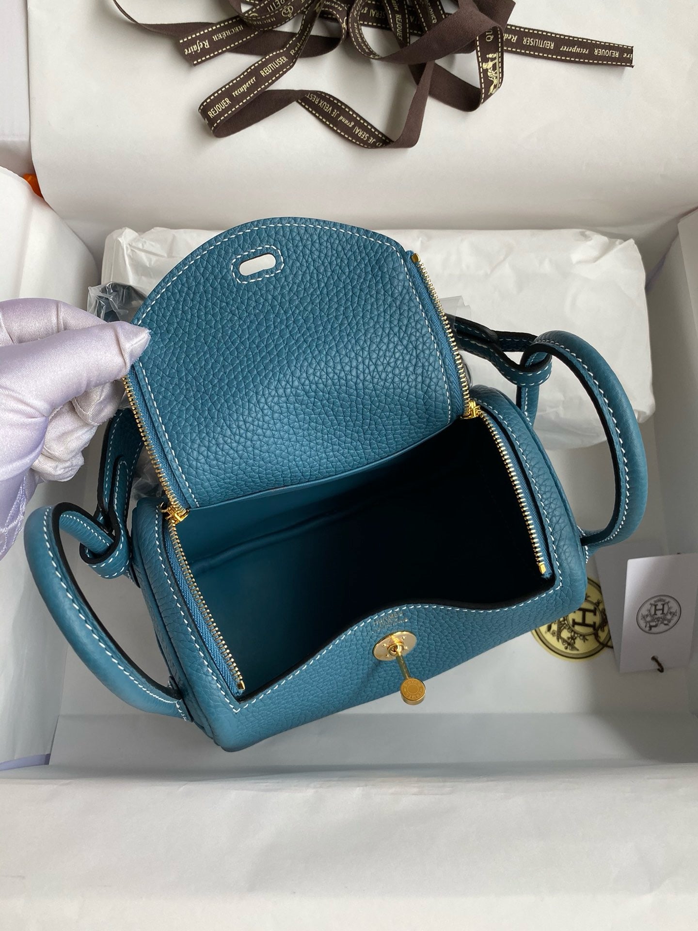 Hermes Mini Lindy, 19cm, D2, TC Skin