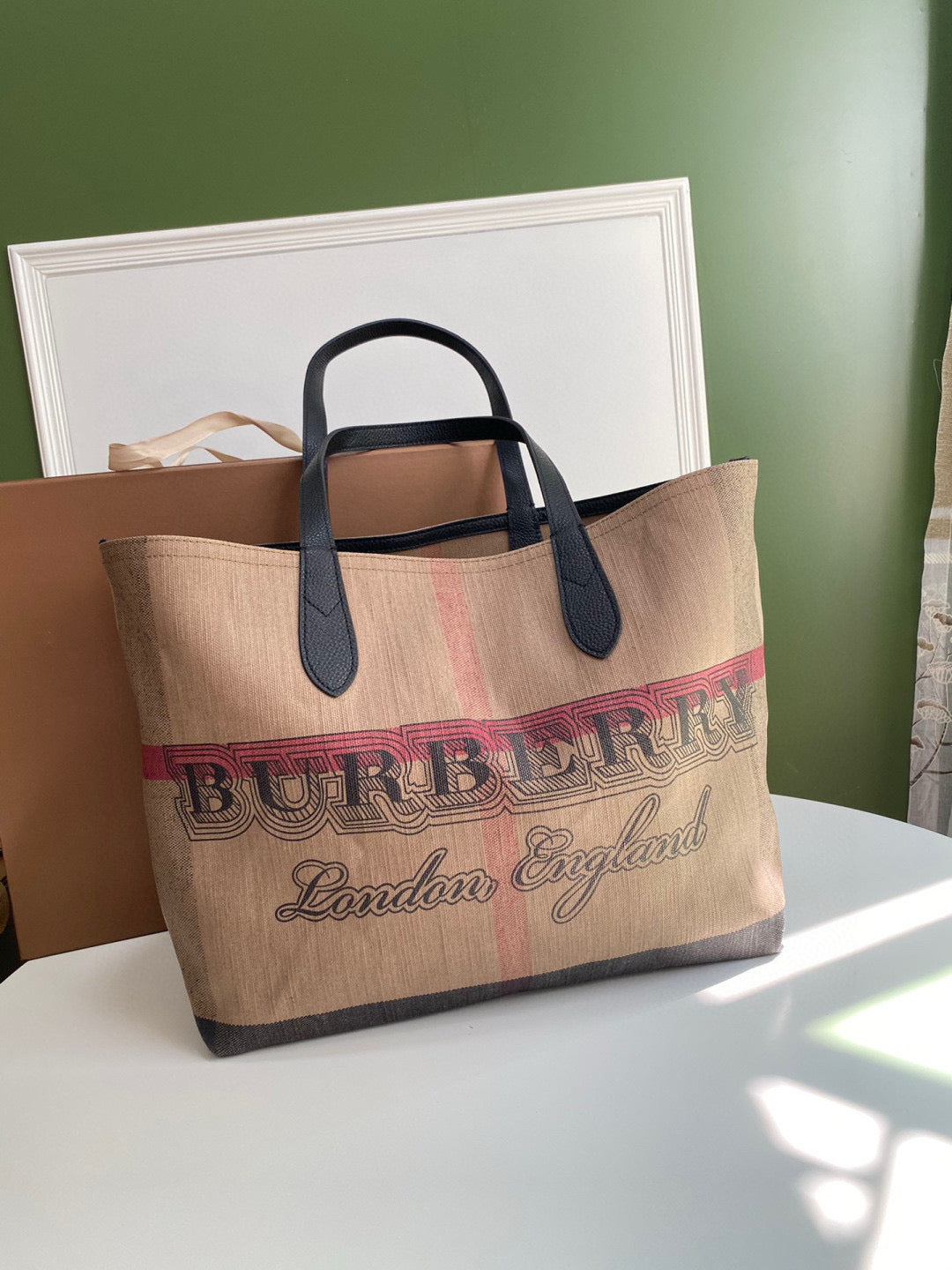 Burberry Mega Check Doodle Tote Bag