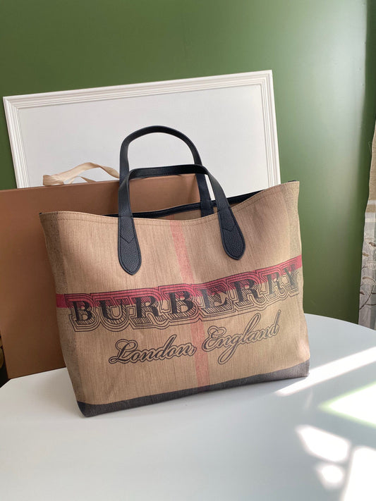 Burberry Mega Check Doodle Tote Bag