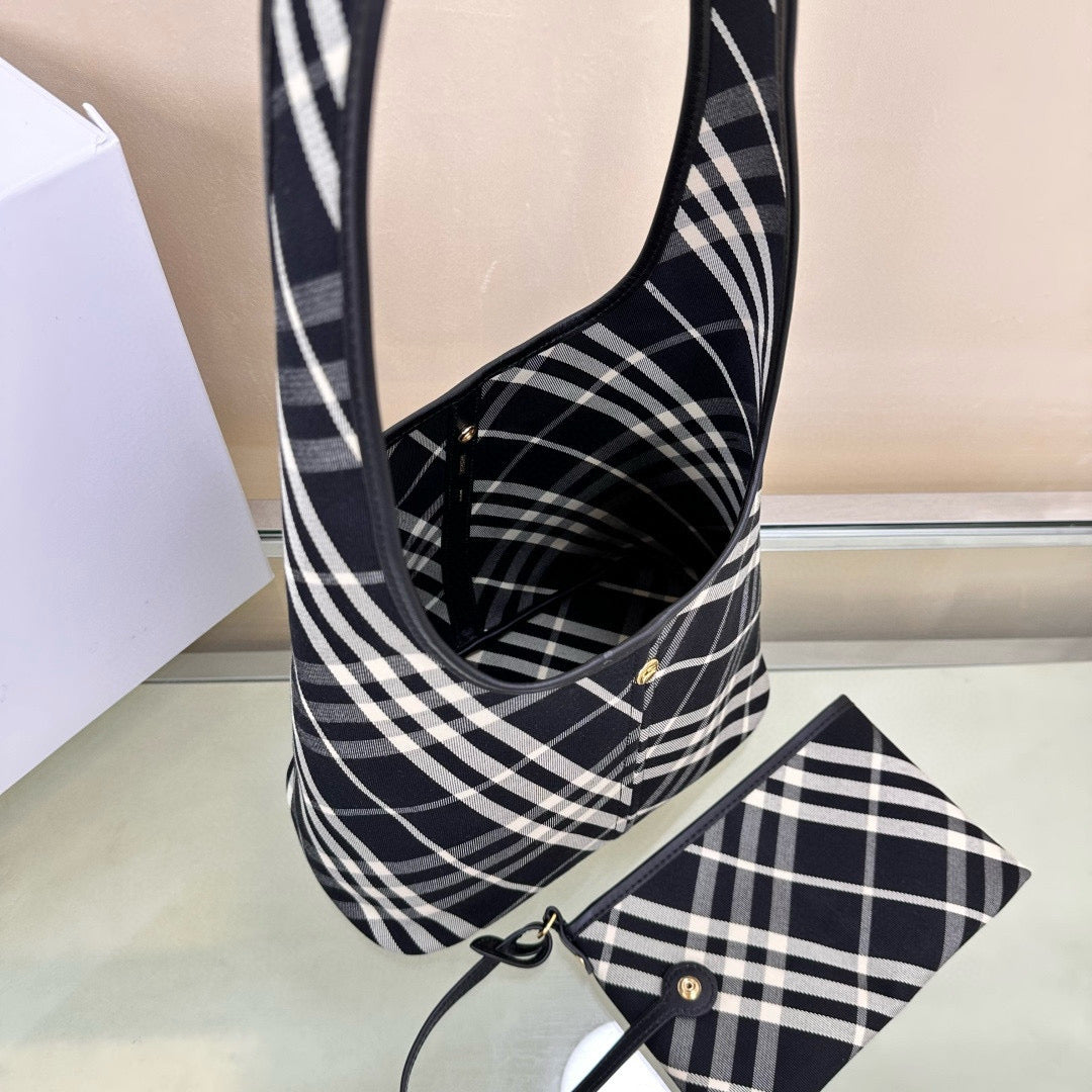 Burberry Black Off Check Shoulder Bag