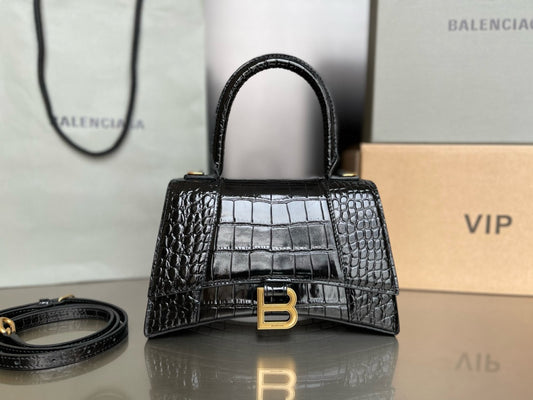 BLCG Hourglass Crocodile Top-handle Handbag(19x8x21cm)