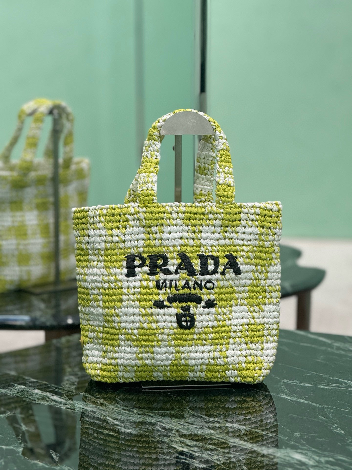 Prada Raffia Tote Bag