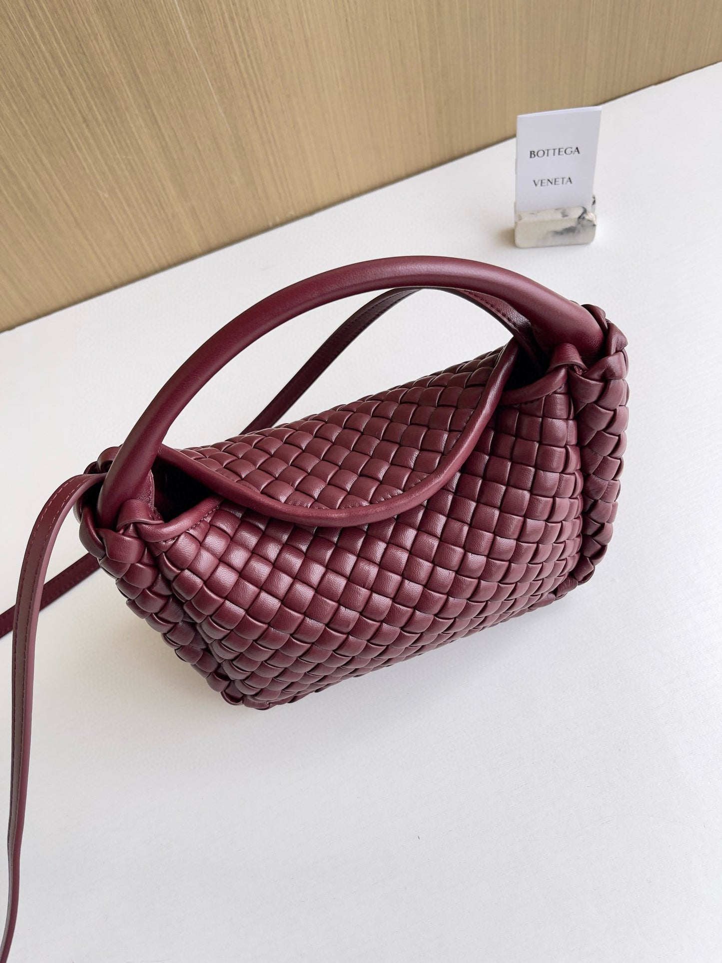 BV Burgundy Cobble Top-Handle Bag