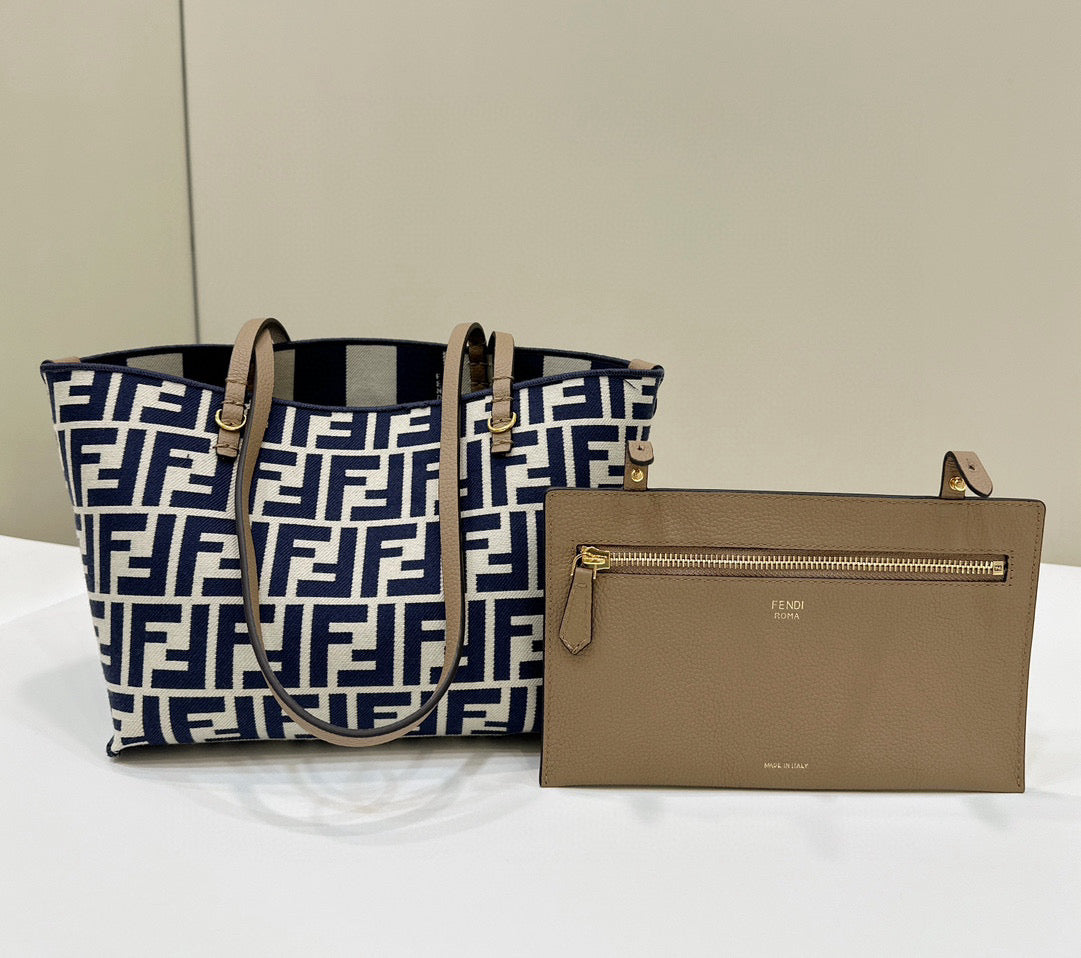Fendi Pequin Roll Tote Bag (Medium)