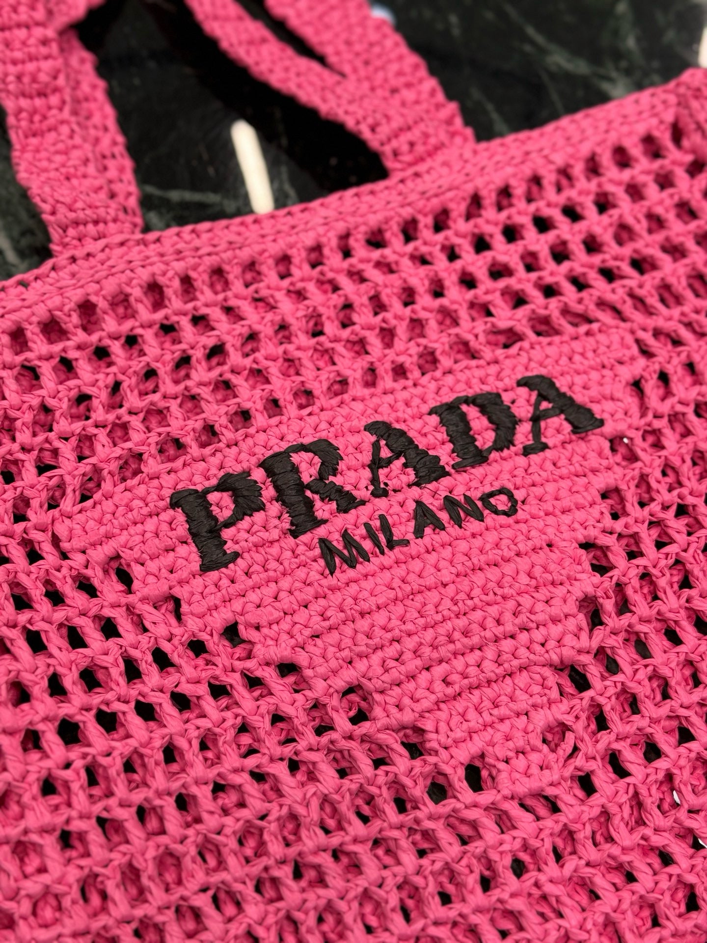 Prada Raffia Tote Bag