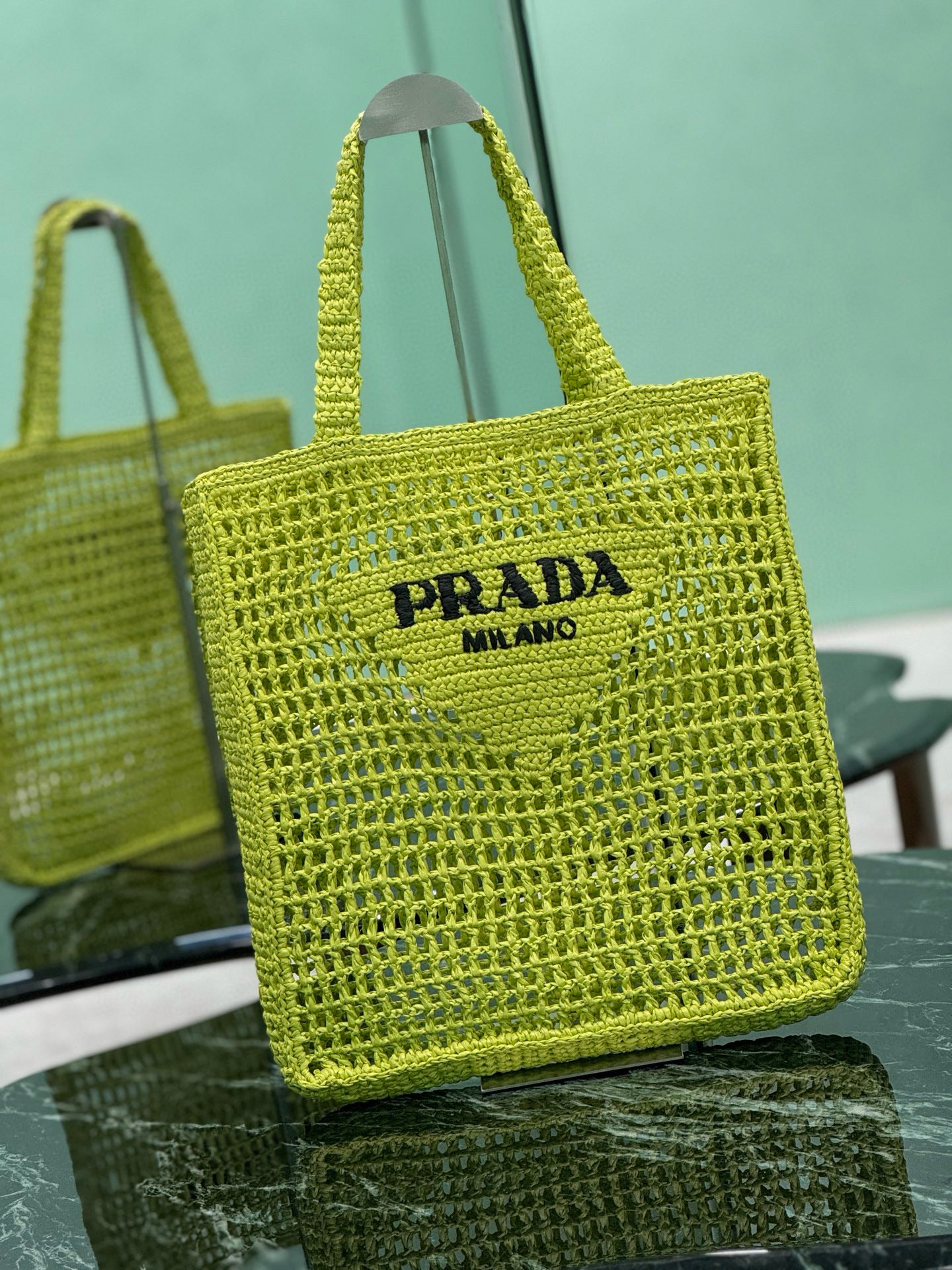 Prada Raffia Tote Bag