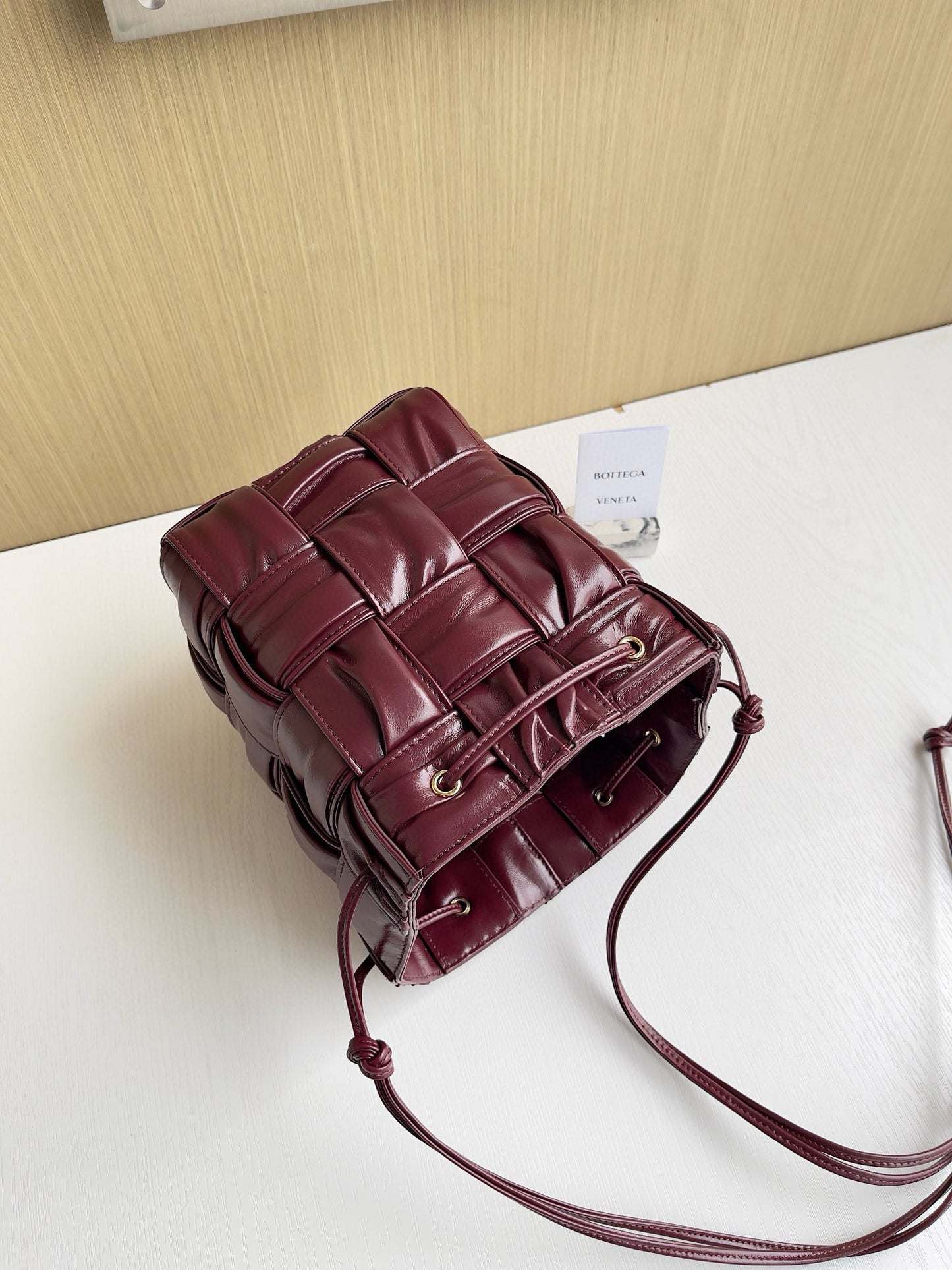 BV Mini Cassette Drawstring Bucket Bag