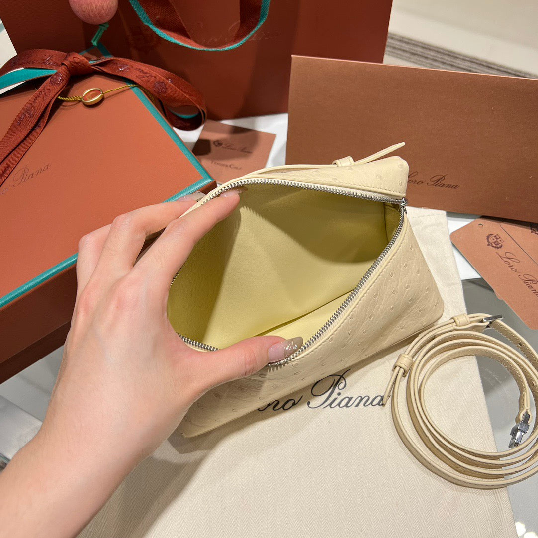 LP Extra Pocket L19 Ostrich Leather Bag