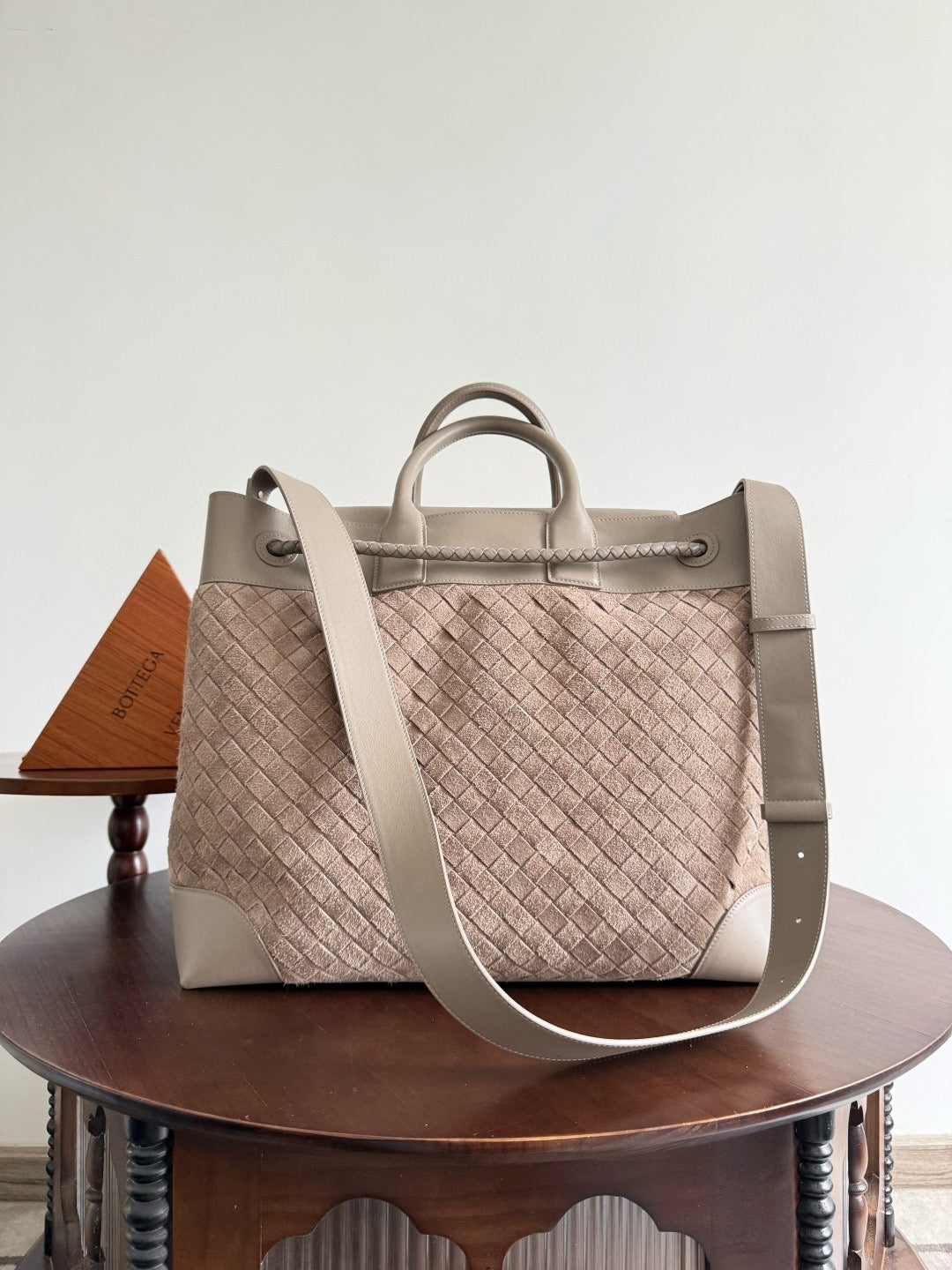 BV Andiamo Voyager Suede Tote Bag 43x39x20cm