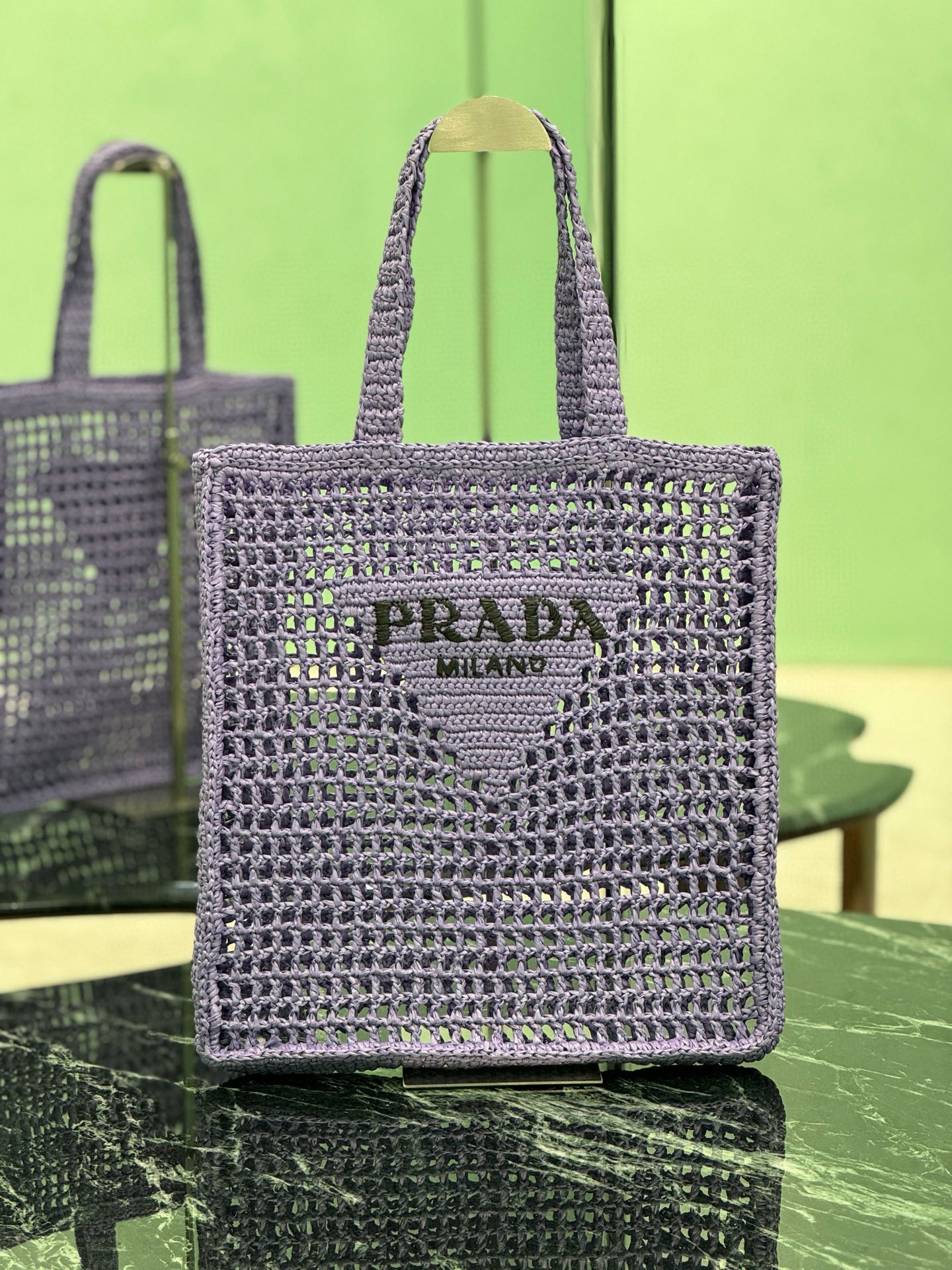 Prada Raffia Tote Bag