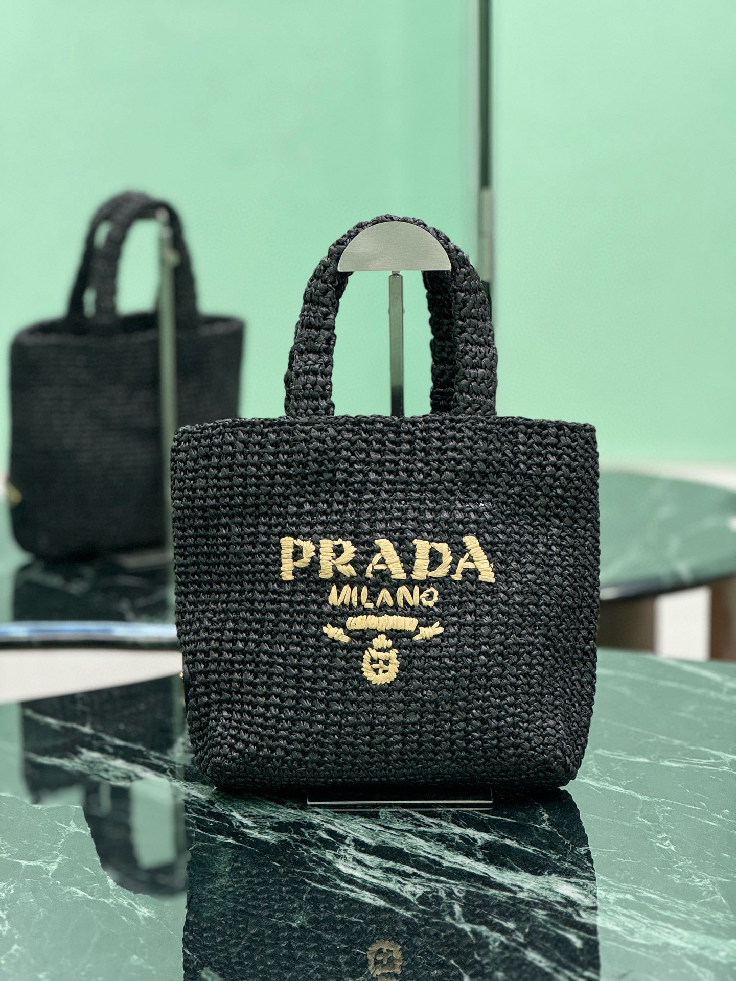Prada Raffia Tote Bag