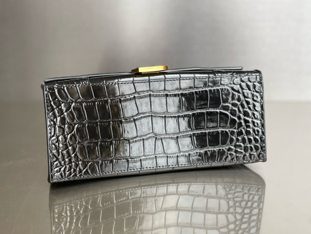 BLCG Hourglass Crocodile Top-handle Handbag(19x8x21cm)