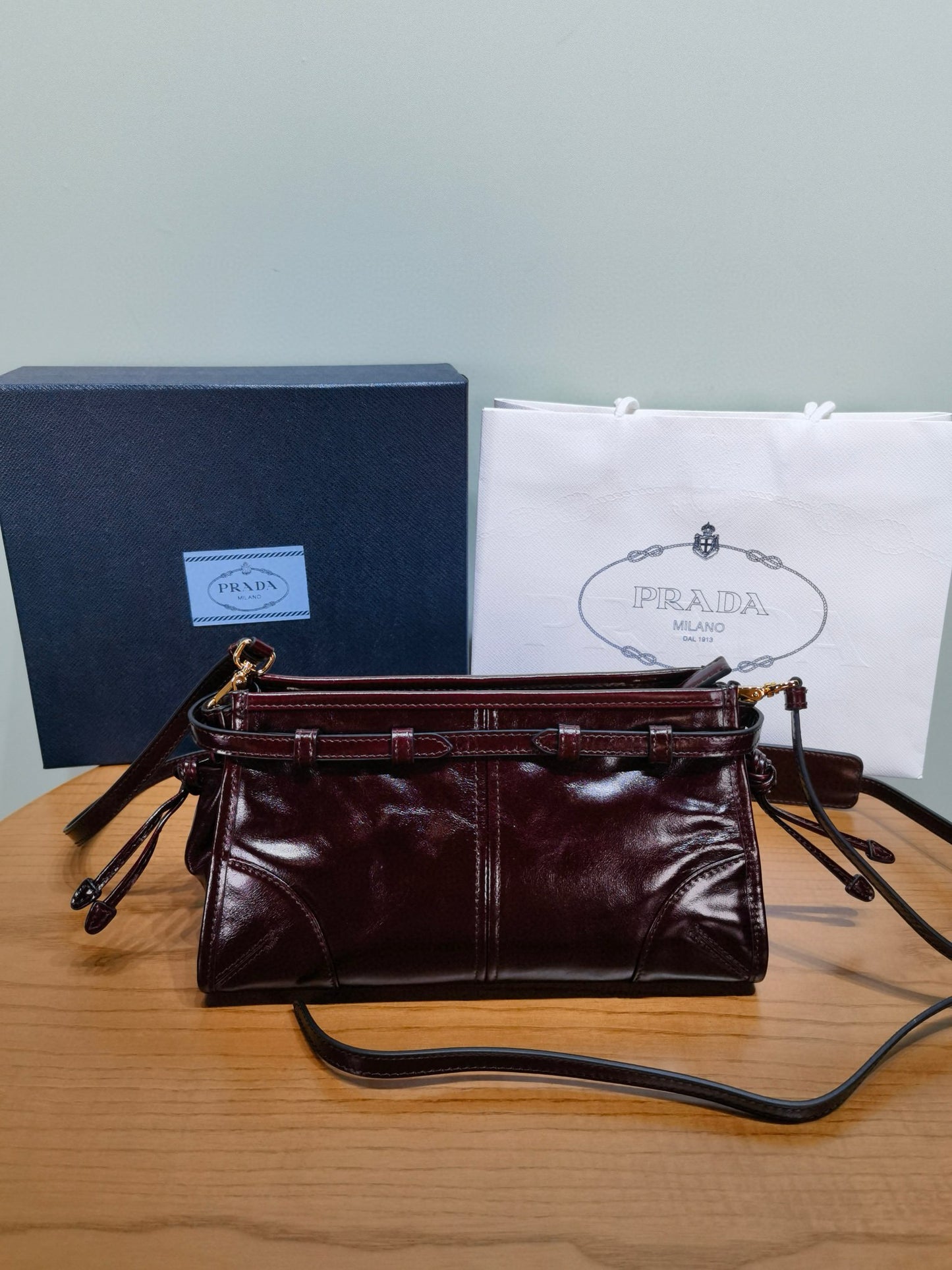 Prada Soft Lux Cross Body Bag 26x14x12cm