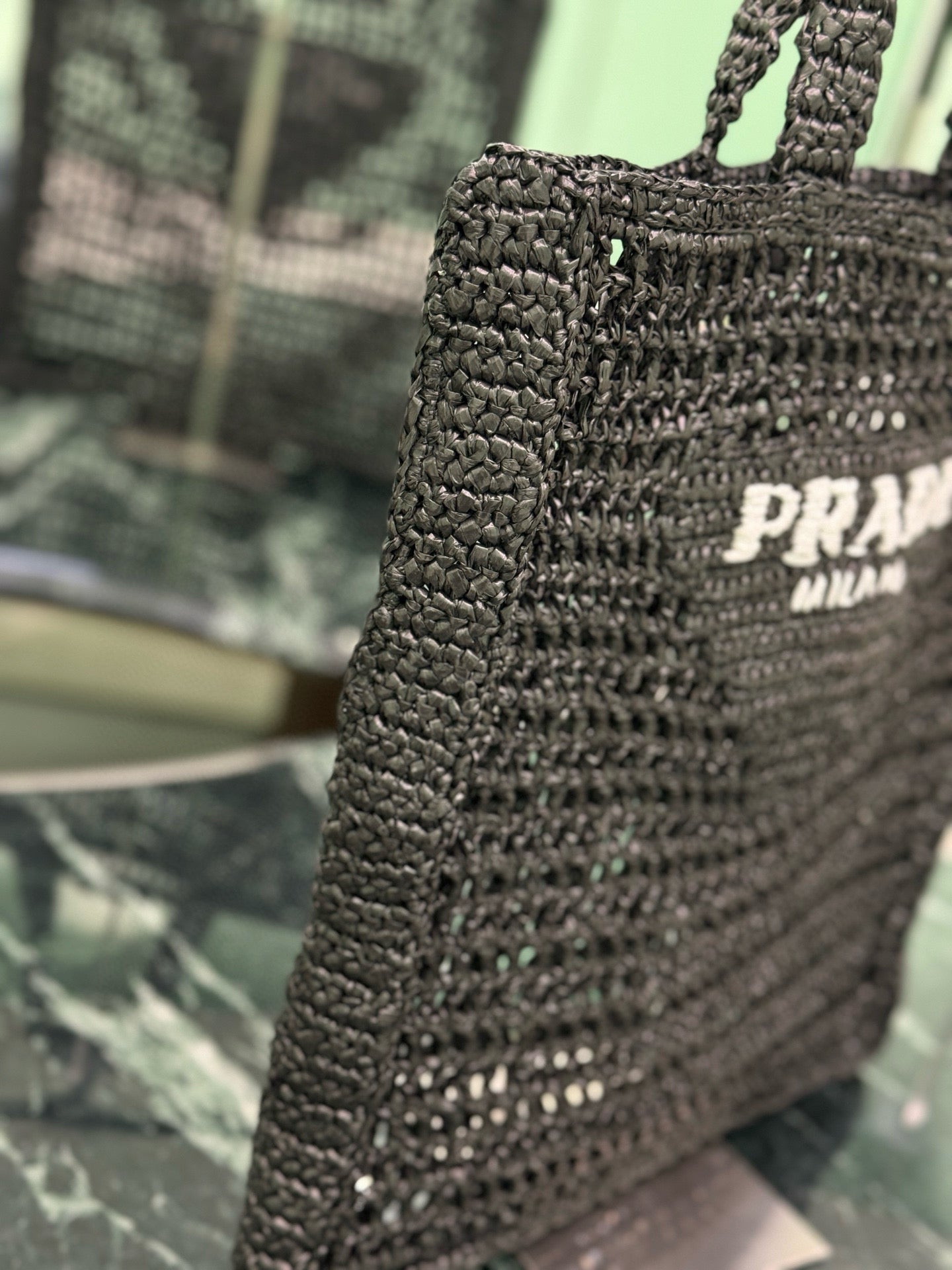Prada Raffia Tote Bag