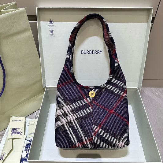 Burberry Small Check Knitted Shoulder Bag